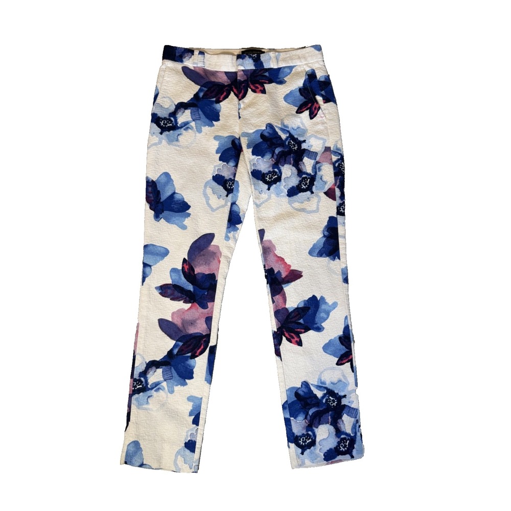 Banana Republic Women's Ryan Watercolor Textured Floral‎ Pants Spring Sz 2